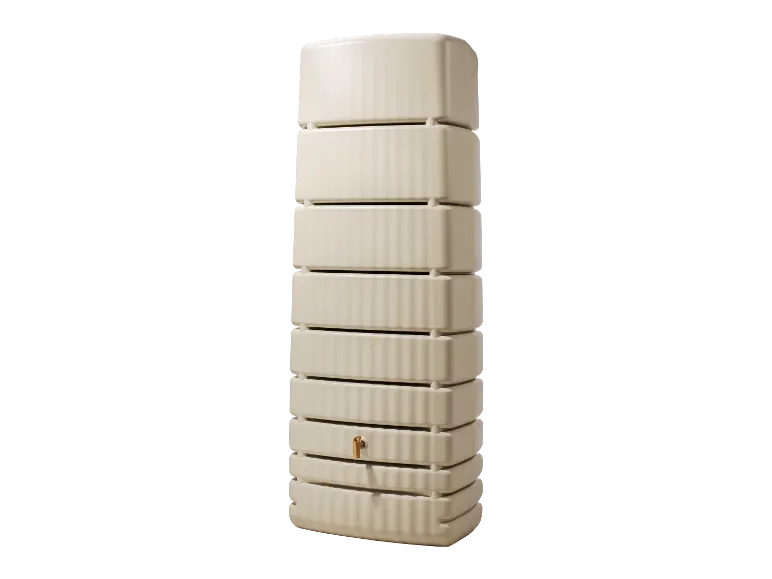 4rain "SLIM" regenwatertank, inhoud 650 liter, inclusief kraan en windbescherming.
