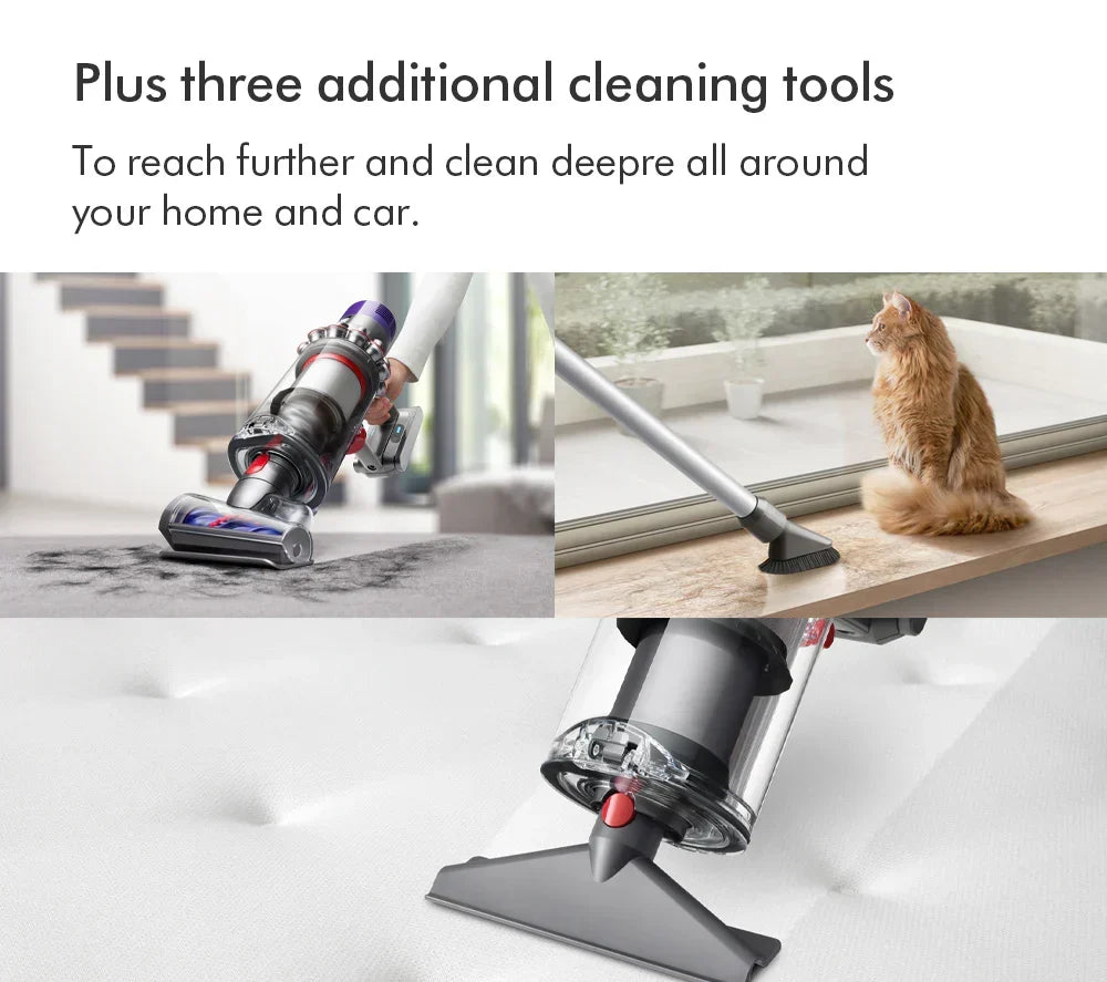 Dyson V11 Extra draadloze steelstofzuiger 2026 – Tot 60 minuten gebruiksduur – Nikkel en rode afwerking