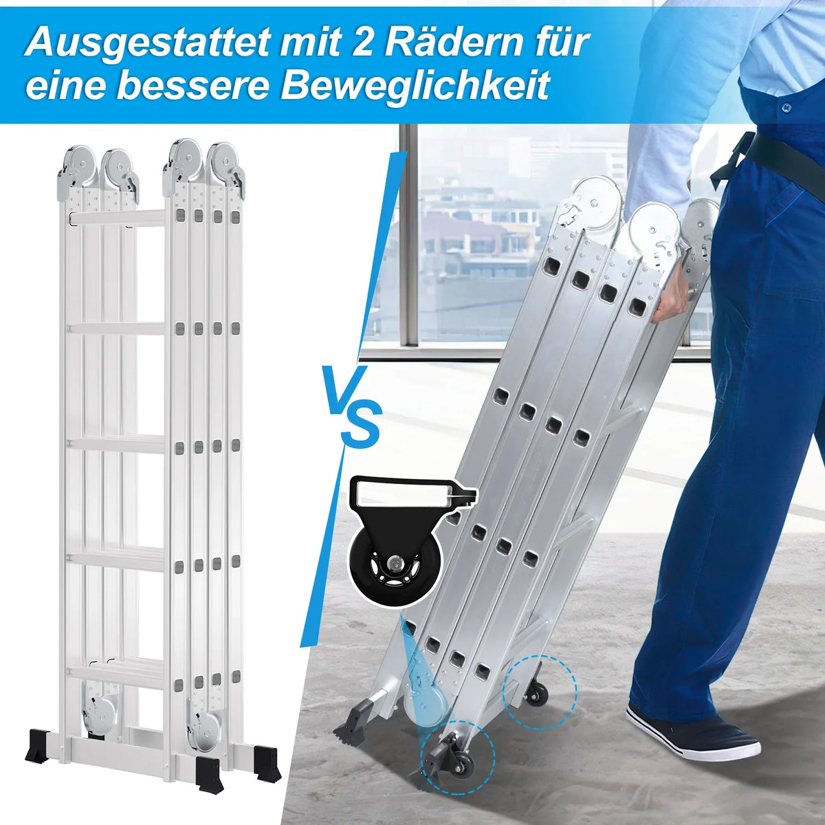 Sonnewelt aluminium multifunctionele ladder 4,7 m/5,8 m