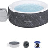 Large Round 2 to 4 Person Inflatable Hot Tub Portable Outdoor Spa with 120 AirJets and EnergySense Cover, Grey