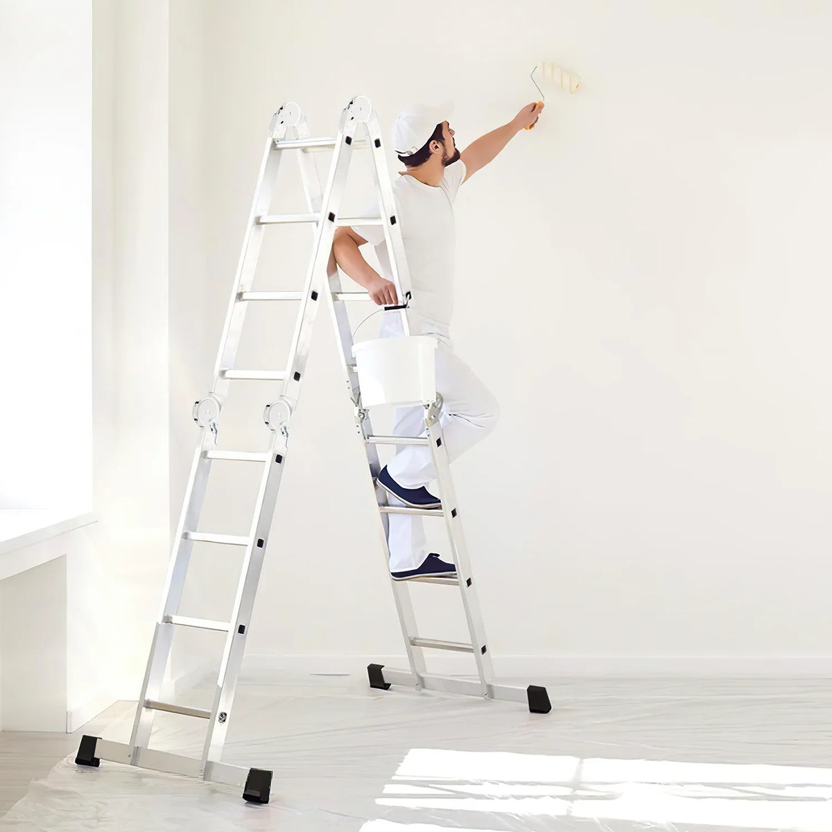 Sonnewelt aluminium multifunctionele ladder 4,7 m/5,8 m