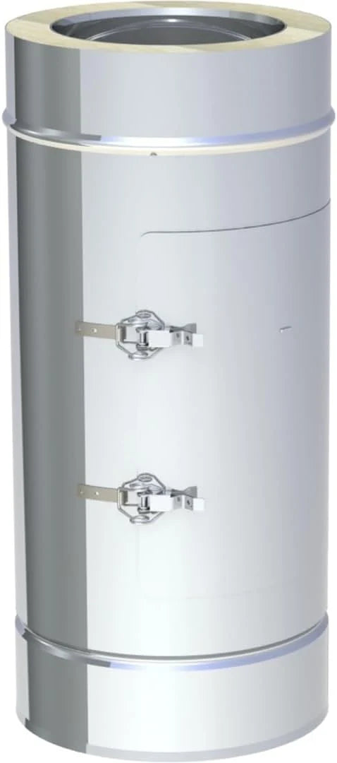 Jeremias DW-FU Design Plus inspectie-element, 225 mm, dubbelwandig, roestvrij staal, voor buitenmontage, N1 afzuigsysteem (tot 600 °C)