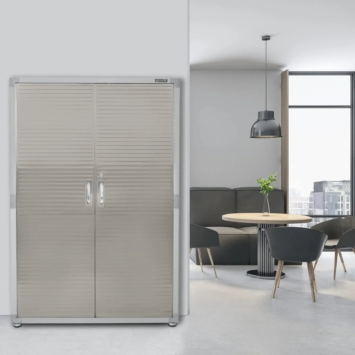 Seville Classics UHD16238 Mega-kast, 121,9 x 60,9 x 182,9 cm, gepoedercoat metalen frame, grijs