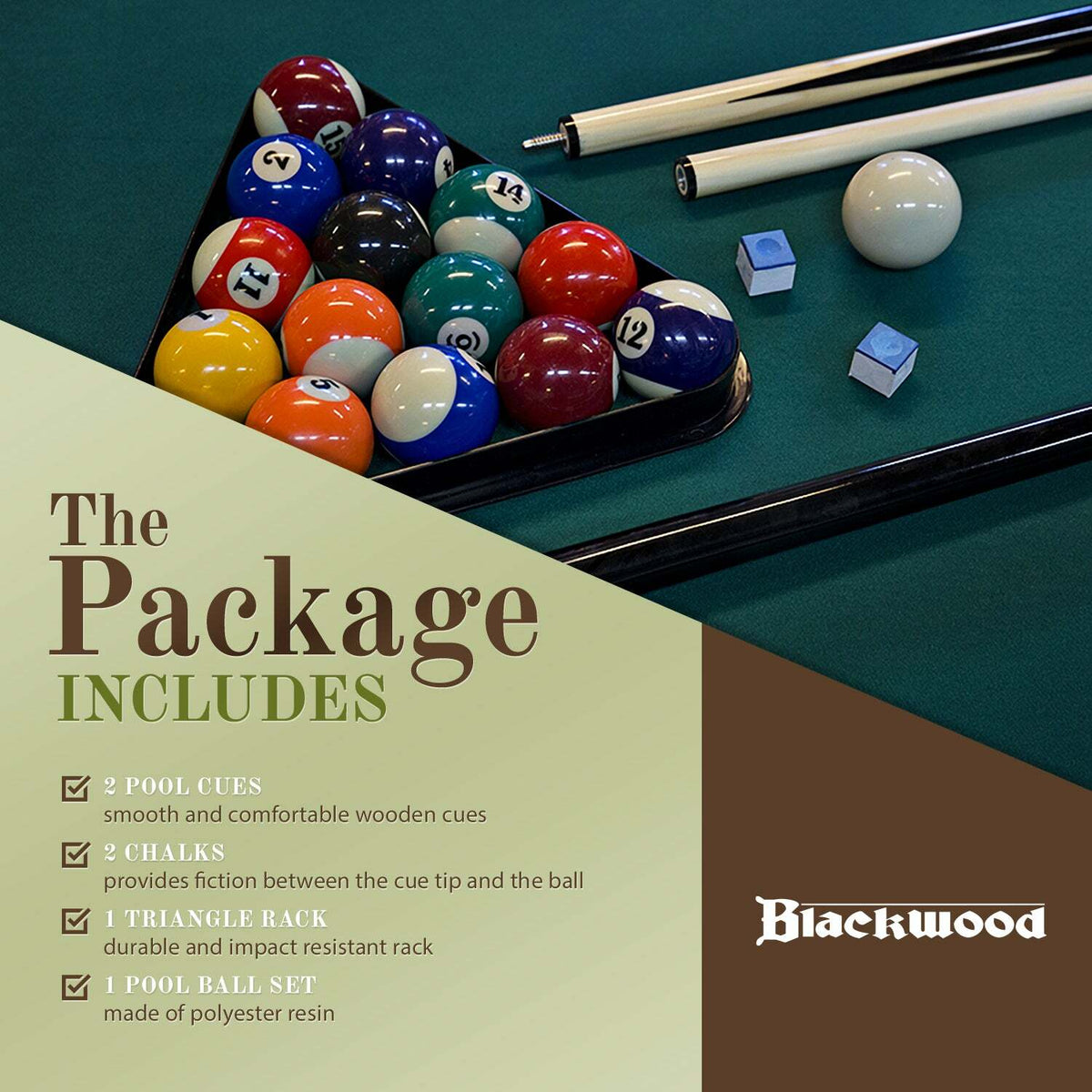Blackwood Junior 5' opklapbare pooltafel