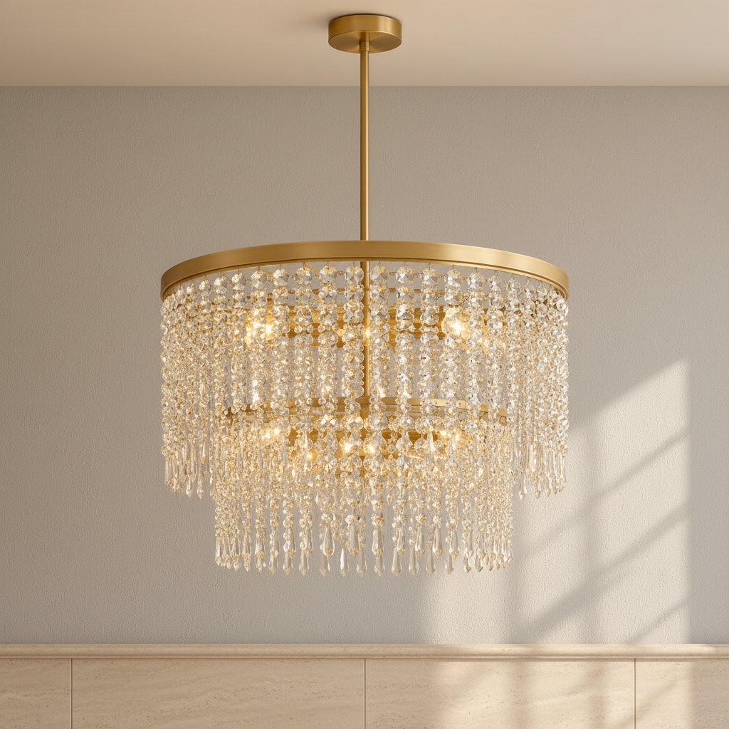 Rubina 30-inch 12-light chandelier squared to the camera