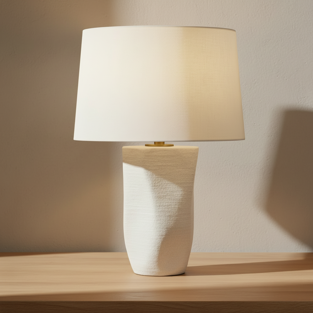 Zorin 23-inch ceramic table lamp shown from the front on white