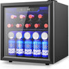 Beverage Refrigerator Cooler - 126 Can Mini Fridge with Glass Door for Soda Beer or Wine, Beverage Cooler for Home, Office, Bar with Adjustable Removable Shelves, Silver