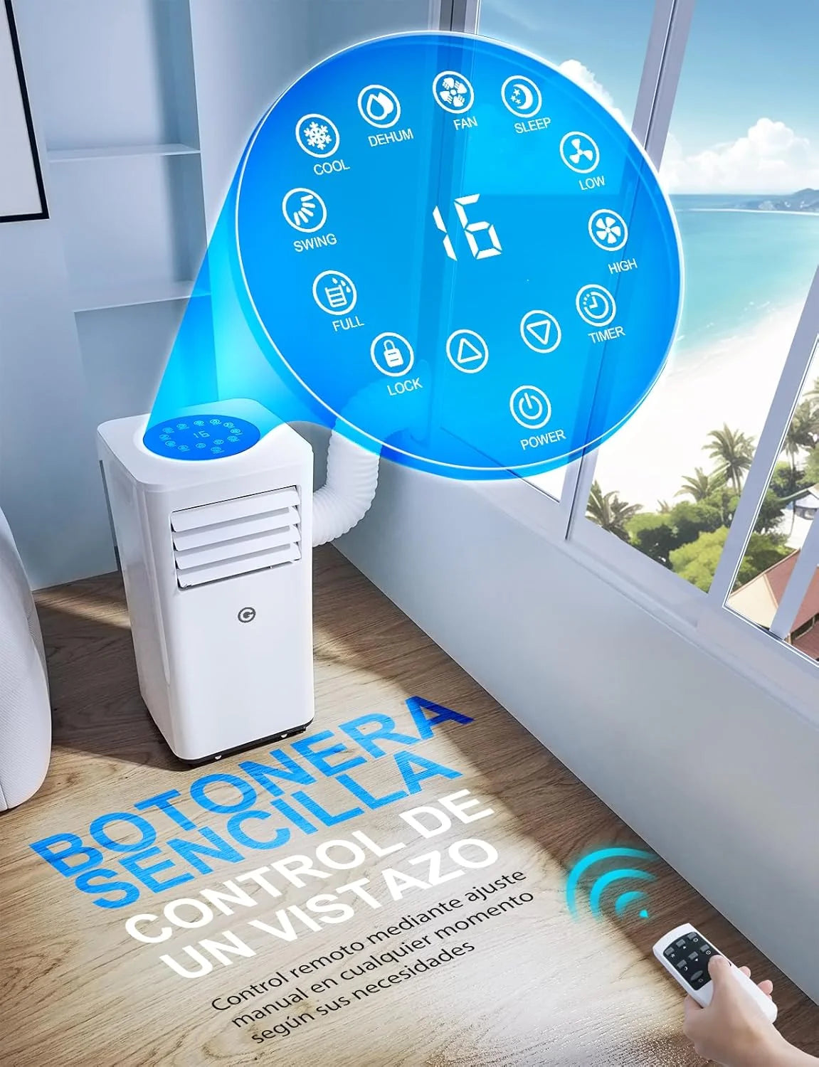 Przenośna klimatyzacja 9000 BTU, 4 w 1