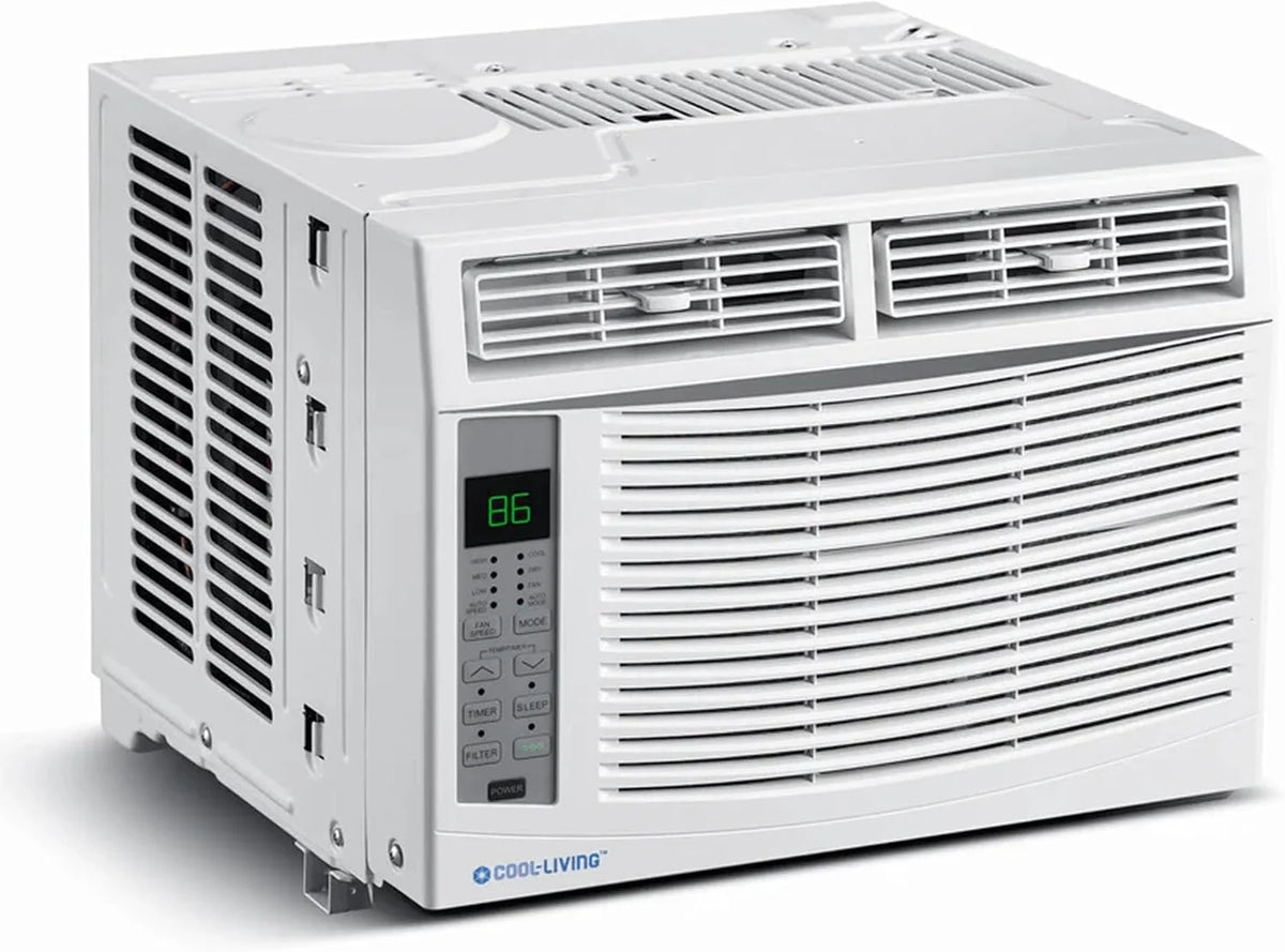 Cool-Living - 6000 BTU kamerairconditioner met montageset en afstandsbediening, koelt ruimtes tot 250 vierkante meter, wit