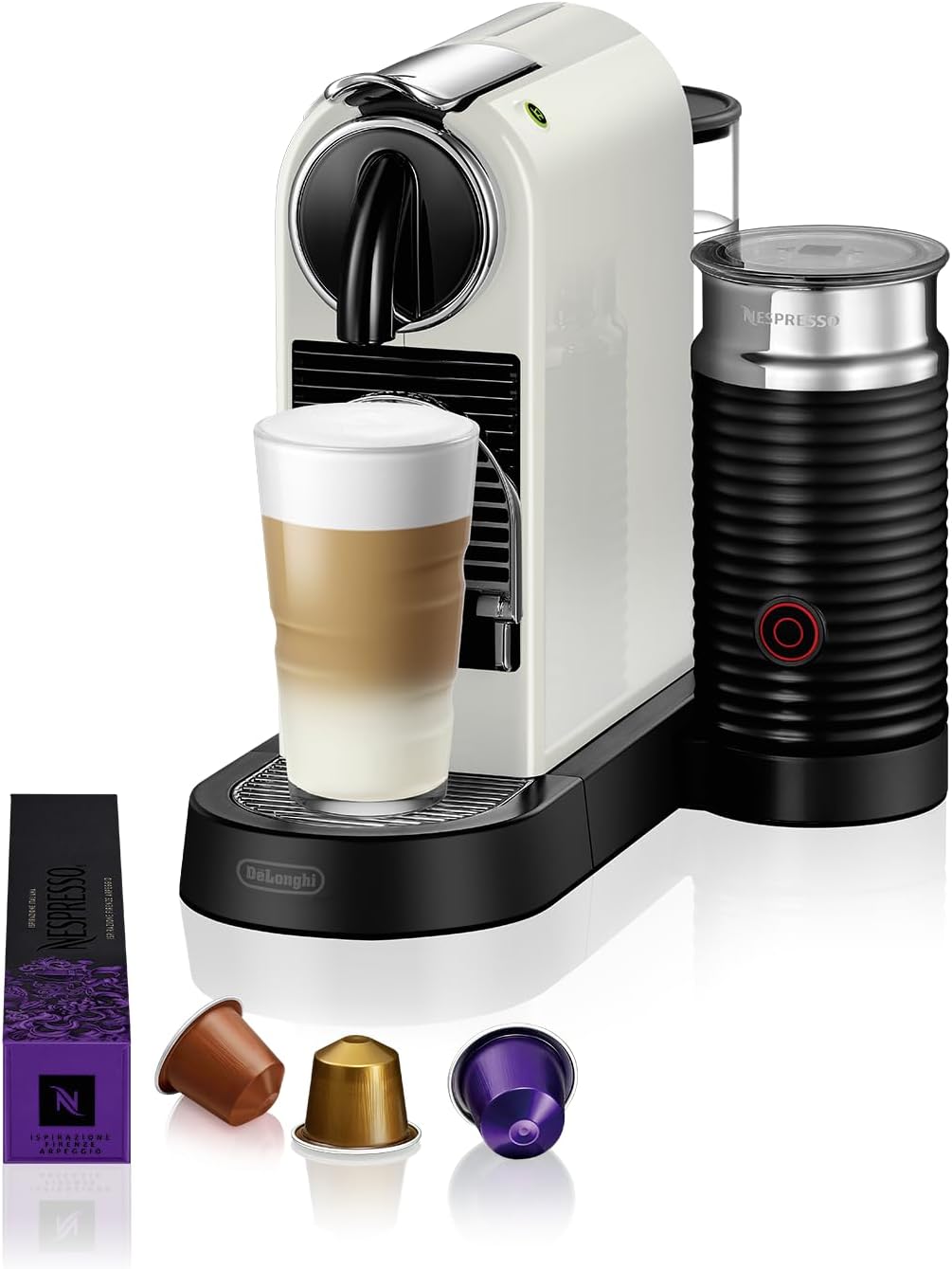 Ekspres kapsułkowy DeLonghi Nespresso Citiz EN267.WAE, specjalny system ekstrakcji, 1710 W, 1 l, tworzywo sztuczne, biały