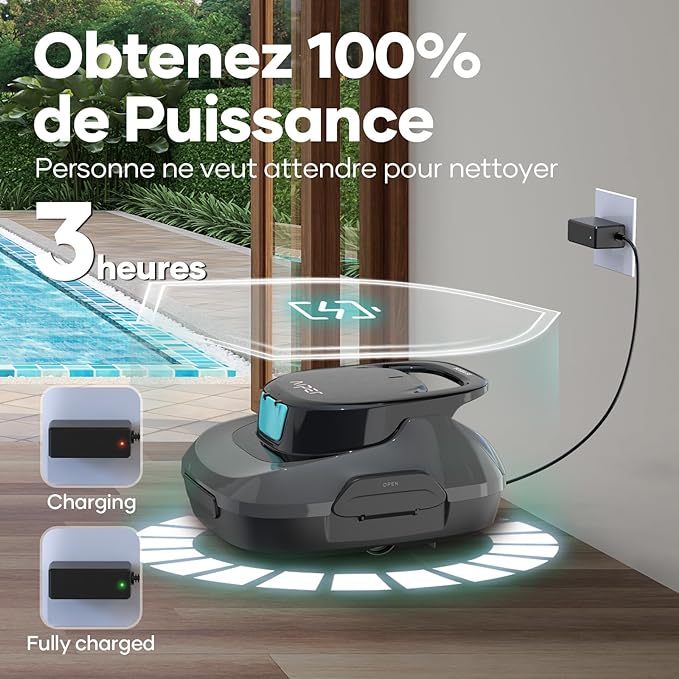AIPER Scuba SE Zwembadrobot, Draadloze Zwembadstofzuiger, 90 minuten reinigingstijd, Automatische parkeerfunctie, Compacte en lichtgewicht zwembadstofzuiger, Ideaal voor bovengrondse zwembaden tot 80 m²