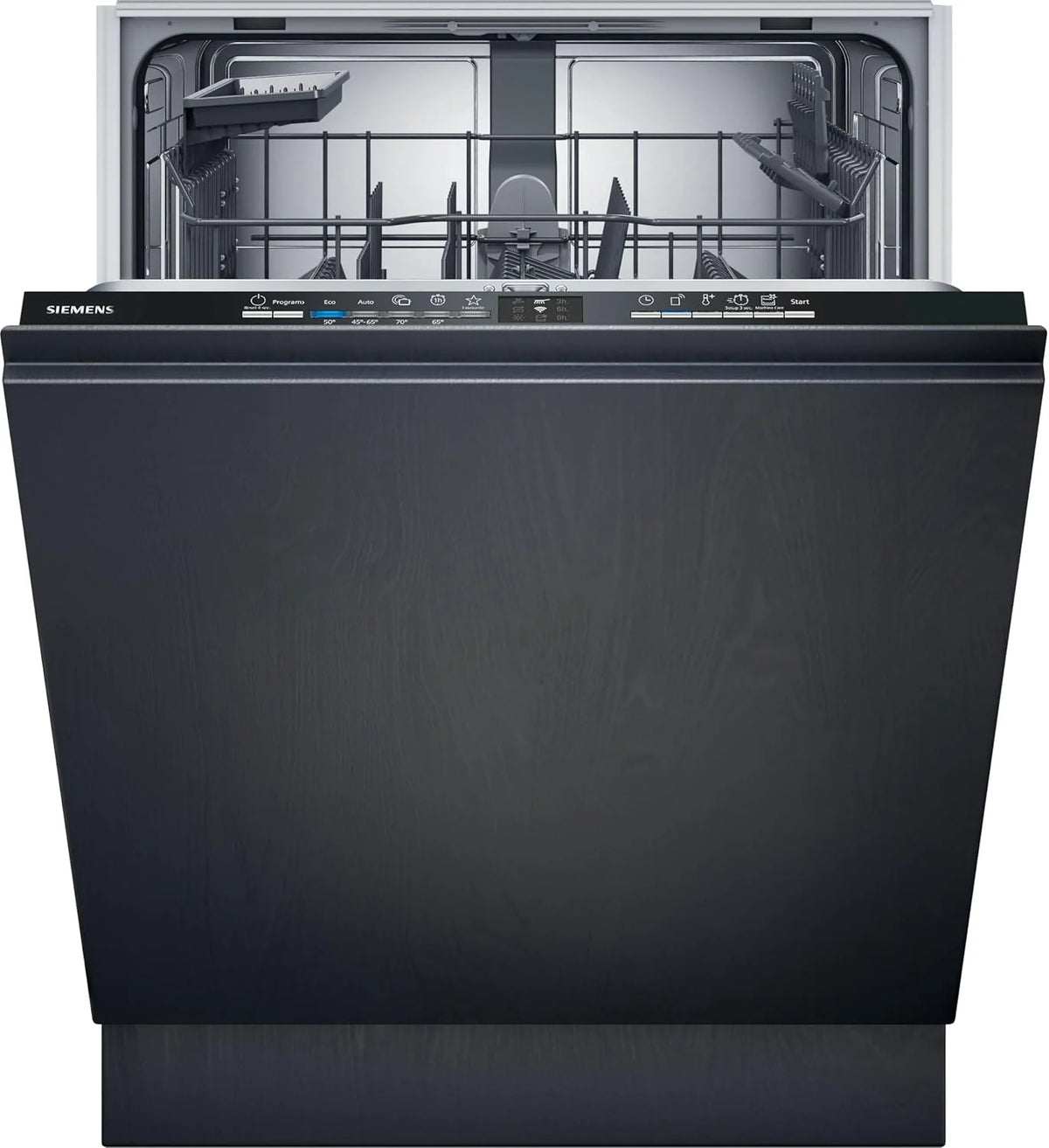 Zmywarka Siemens SN63EX06VE, iQ300 Smart, w pełni zintegrowana, 60 cm, szuflada na sztućce, bardzo cicha, varioSpeed, automatyczne otwieranie drzwi, potrójny system koszenia, infoLight, intensiveZone