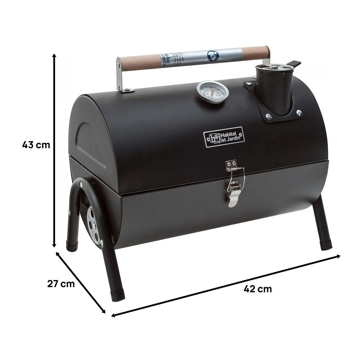 Przenośny grill węglowy „Capitán” – 42 x 27 x 43 cm – czarny