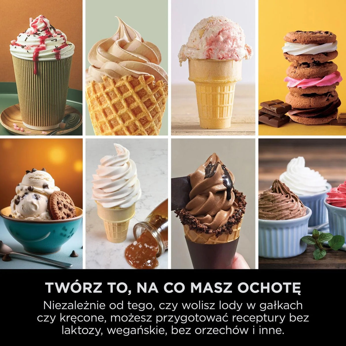 Ninja CREAMi ijsschep- en swirlmachine met 2 containers, 13 functies, bereidt ijs, Italiaans ijs, gelato, milkshakes en andere desserts, toppingsoptie, steengoud, NC701EUSTGD