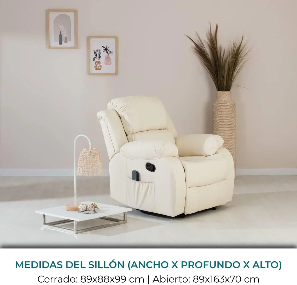 Don Descanso – Trevi Black relaxmassagestoel met verwarming, 160° kantelstand, 8 stille motoren, lendensteunverwarming, 4-zone massagesysteem en scheurbestendige polyurethaan lederen afwerking [zaag inbegrepen]