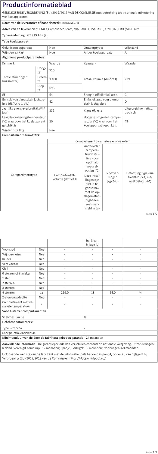 Zamrażarka skrzyniowa Bauknecht GT 219 A3+ / Pojemność: 215 l / Funkcja szybkiego zamrażania (Super Freeze) / SpaceMax / Oświetlenie wnętrza / Oszczędność energii ECO / Blokada rodzicielska