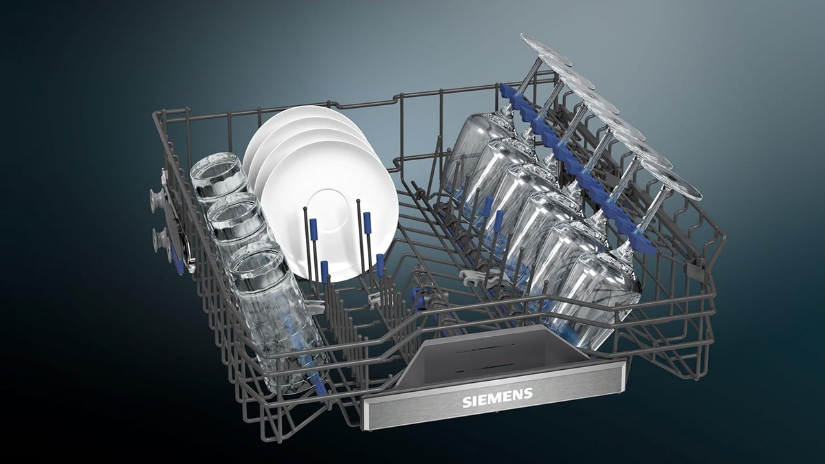 Zmywarka Siemens SN63EX06VE, iQ300 Smart, w pełni zintegrowana, 60 cm, szuflada na sztućce, bardzo cicha, varioSpeed, automatyczne otwieranie drzwi, potrójny system koszenia, infoLight, intensiveZone