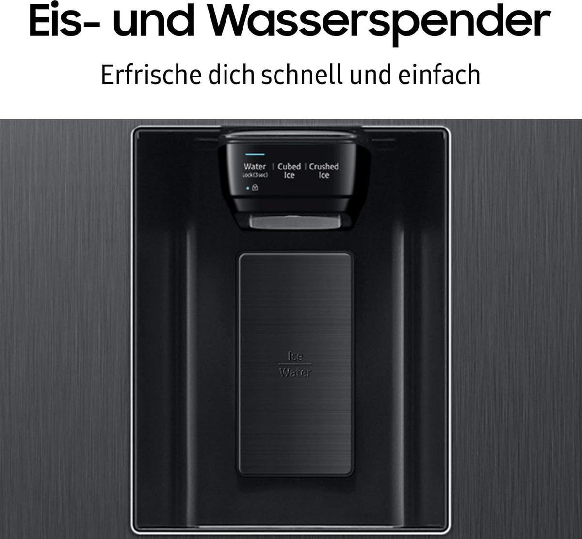 Lodówka typu side-by-side z zamrażarką Samsung RS64DG53R3B1EF, 178 cm, 628 l, tryb SmartThings AI Energy, dozownik lodu i wody, smukła kostkarka do lodu, stal nierdzewna premium