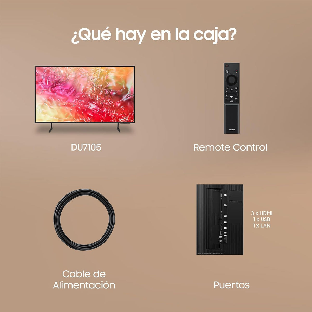 2024 Crystal UHD 50DU7105 Smart TV: 50-calowy Crystal UHD z technologią Pure Colors i PurColor, najlepszy telewizor Smart TV, wszystkie głośniki jednocześnie z technologią Q-Symphony i sterowanie domem za pomocą SmartThings