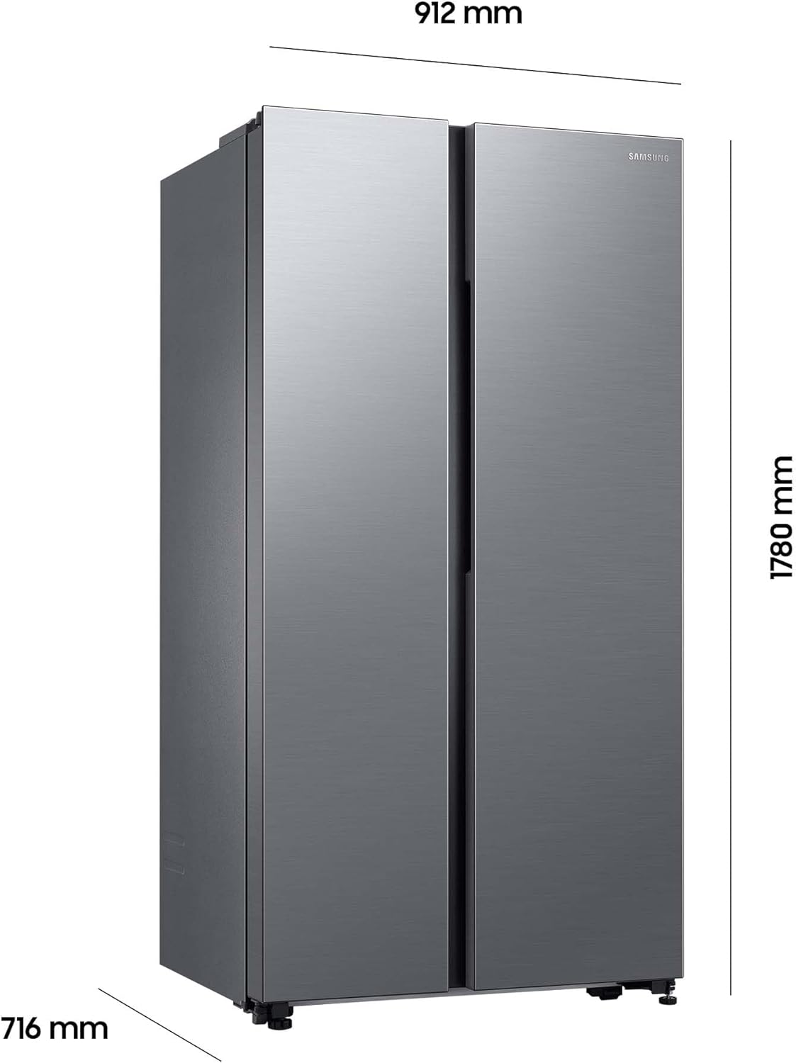 Lodówka typu side-by-side z zamrażarką Samsung RS64DG53R3B1EF, 178 cm, 628 l, tryb SmartThings AI Energy, dozownik lodu i wody, smukła kostkarka do lodu, stal nierdzewna premium