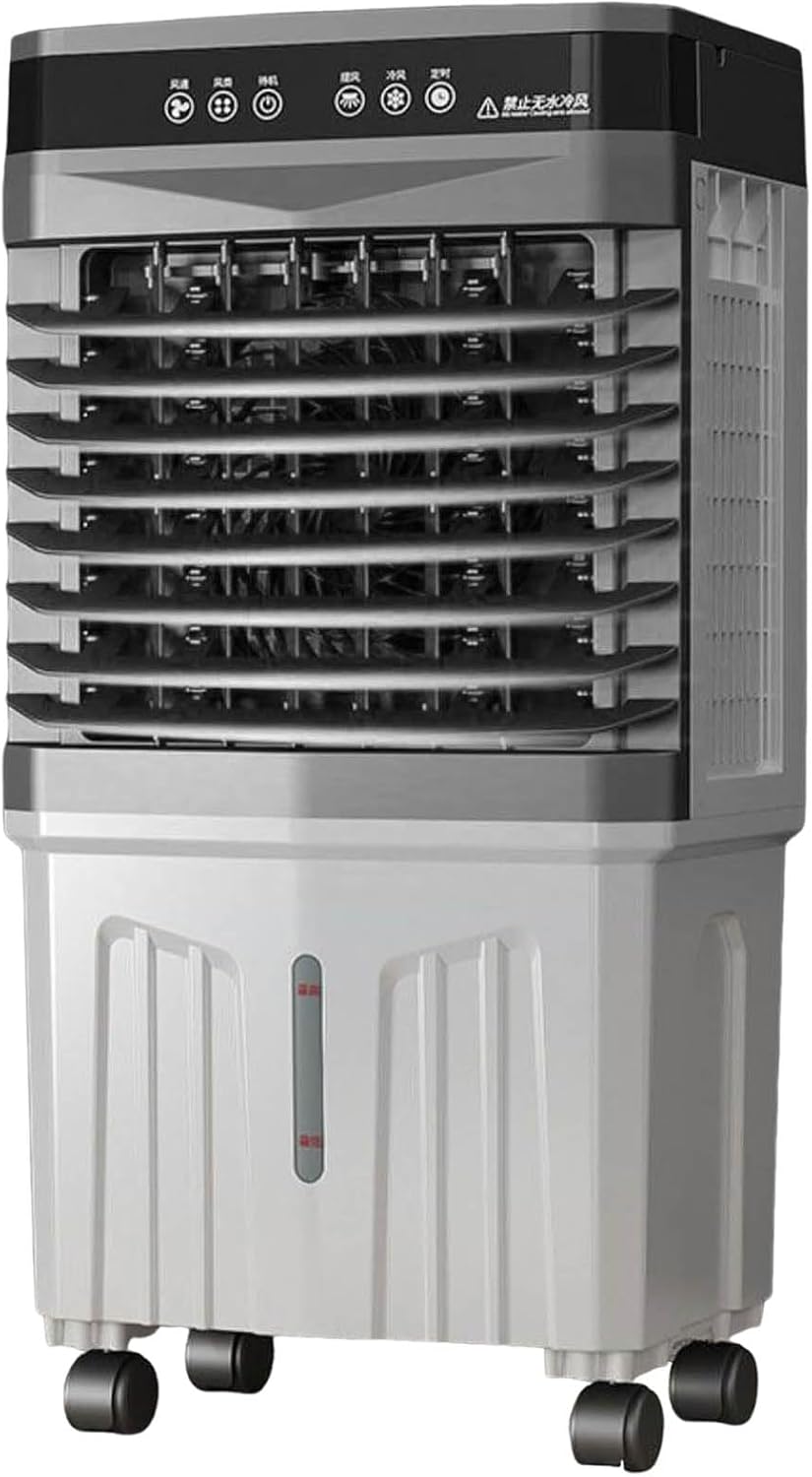 Klimatyzator parowy 3 w 1 z 12-godzinnym timerem, 3 trybami, 3 prędkościami, oscylacją 120°, niskim poziomem hałasu i dużym zbiornikiem na wodę do biura domowego i sypialni