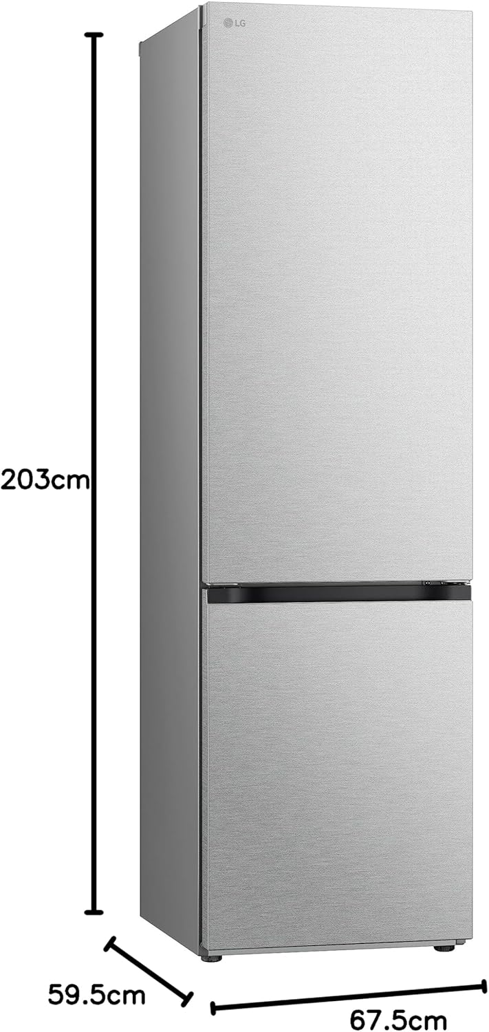 Lodówka/zamrażarka LG GBV22NCCEP – inteligentny kompresor inwerterowy, system Total No Frost, nowoczesna konstrukcja płaskich drzwi, matowy czarny metalik, klasa energetyczna A