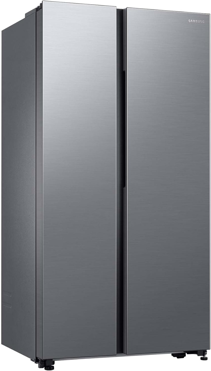 Lodówka typu side-by-side z zamrażarką Samsung RS64DG53R3B1EF, 178 cm, 628 l, tryb SmartThings AI Energy, dozownik lodu i wody, smukła kostkarka do lodu, stal nierdzewna premium