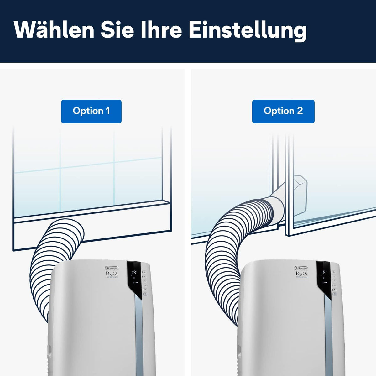 De'Longhi Pinguino PAC EL112 CST WiFi, przenośna klimatyzacja z technologią MyEcoRealFeel do pomieszczeń o kubaturze do 110 m³, 11 000 BTU/h, 2,9 kW, 63 dB, funkcja osuszania, A, sterowanie aplikacją i głosem, kolor biały