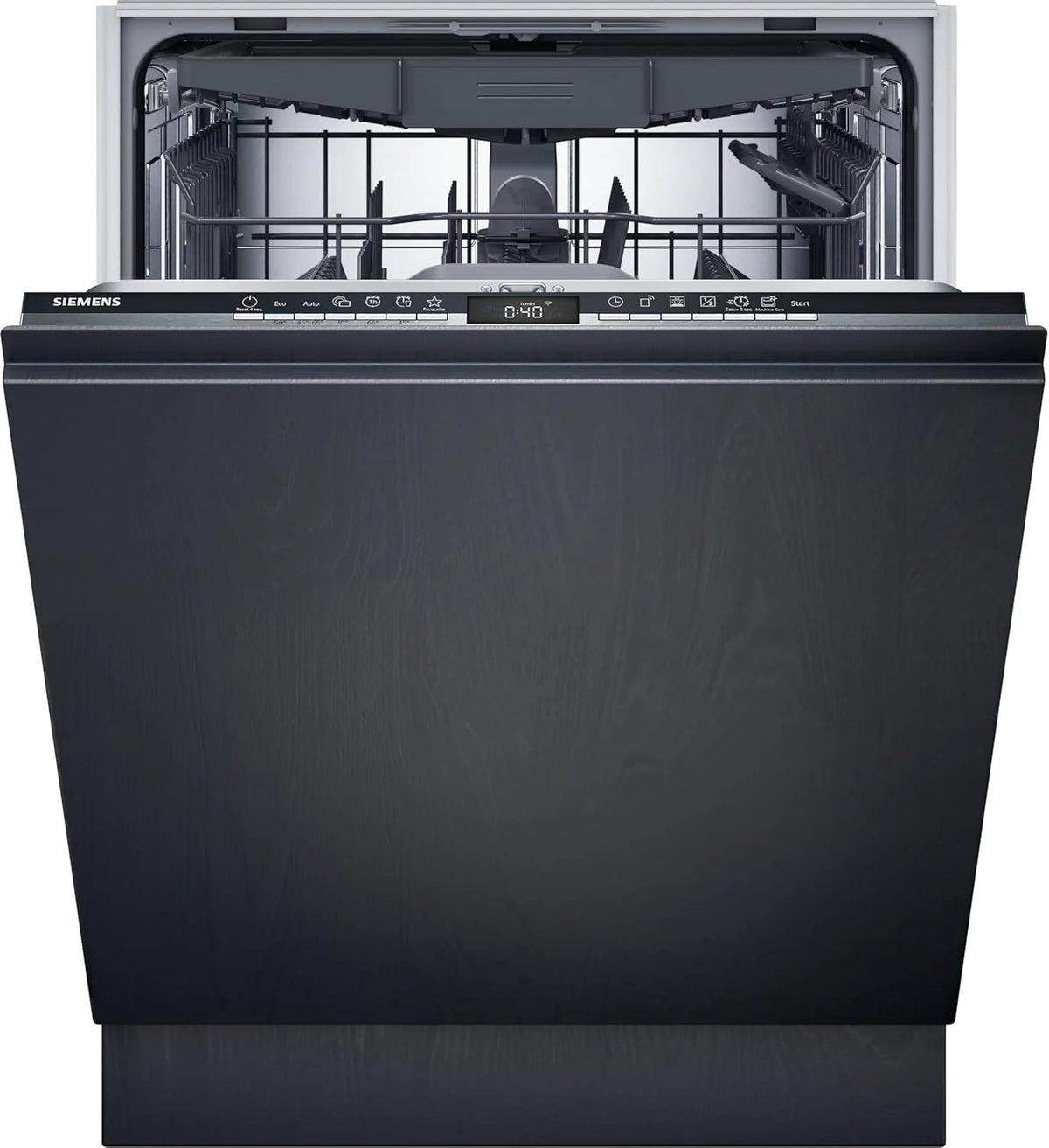 Zmywarka Siemens SN63EX06VE, iQ300 Smart, w pełni zintegrowana, 60 cm, szuflada na sztućce, bardzo cicha, varioSpeed, automatyczne otwieranie drzwi, potrójny system koszenia, infoLight, intensiveZone