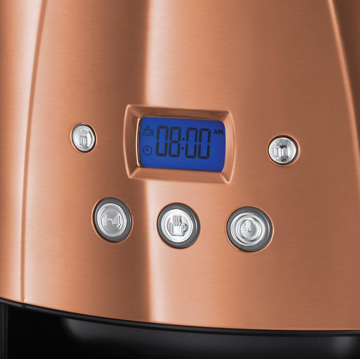 Toster Russell Hobbs Luna [na 2 kromki] Stal nierdzewna, miedź (bardzo szerokie otwory do opiekania, w tym podgrzewacz bułek, 6 poziomów opiekania, funkcja rozmrażania i podgrzewania, 1550 W) 24290-56