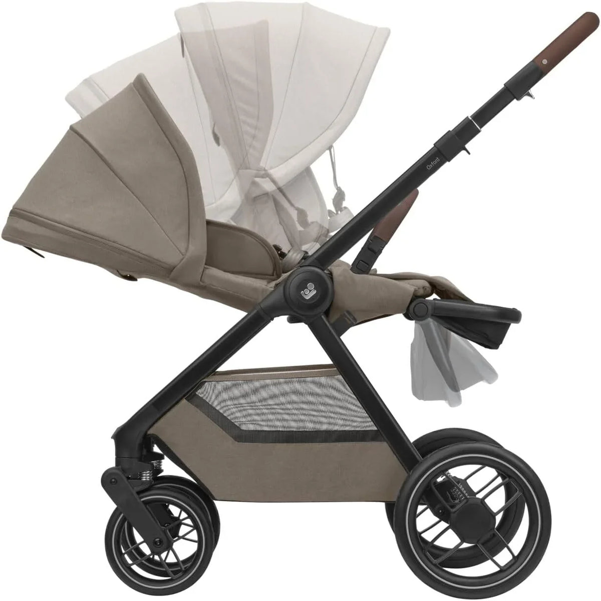 Maxi-Cosi Oxford kinderwagen, 0-4 jaar, 0-22 kg, compact op te vouwen, ruime zitting, ergonomische rugleuning, nieuwste generatie vering, 3 verstelbare standen, grote boodschappenmand van 10 kg, Twillic Truffle