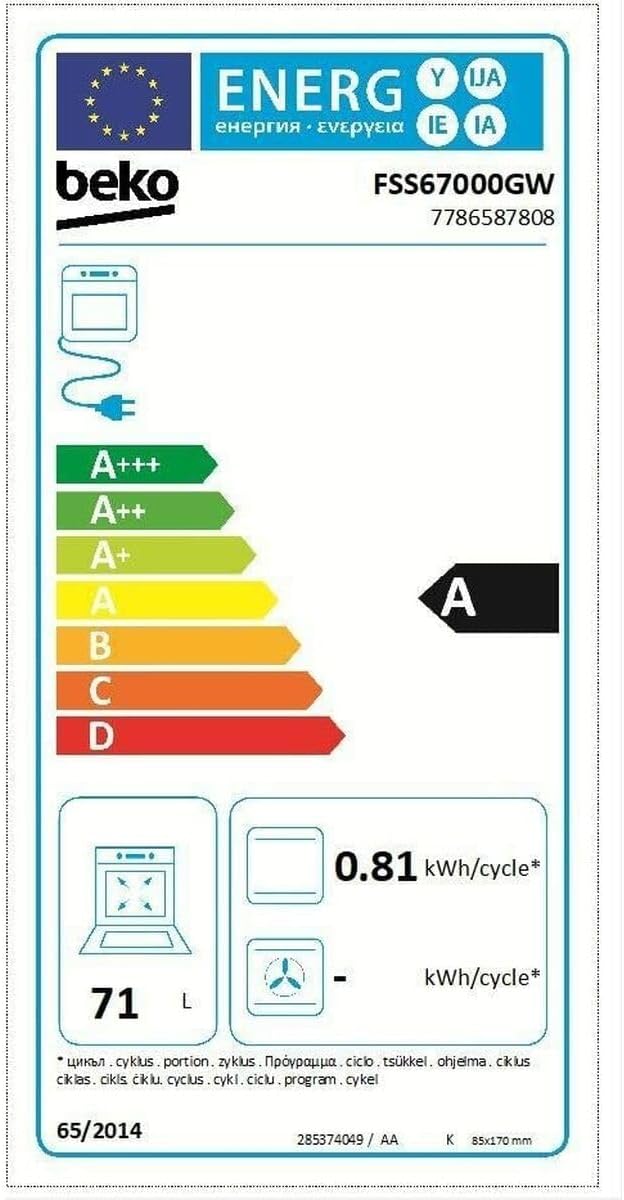 Beko Vitro Cooker FSS67000GW 4F 60CM biały