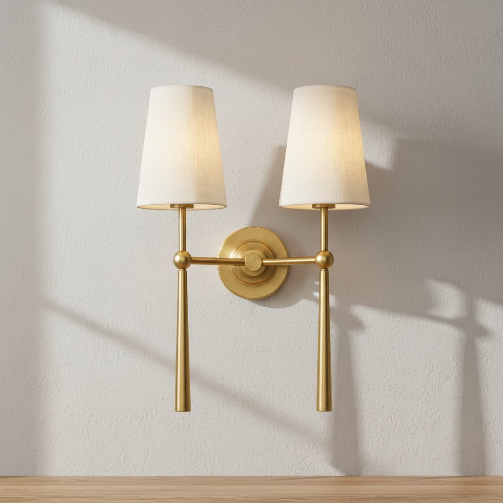 23.25-inch two-light wall sconce in Vintage Brass