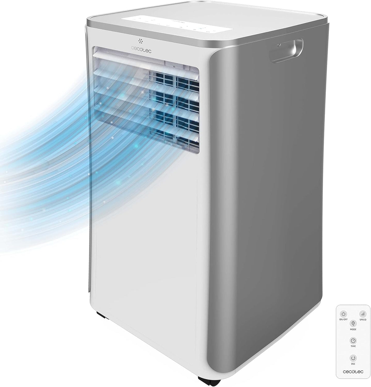 Cecotec ForceClima 9100 Przenośna klimatyzacja z pilotem. 9000 BTU, niskie zużycie energii, wyświetlacz LED, 4 tryby, 2 prędkości, zasięg 20-25 m²