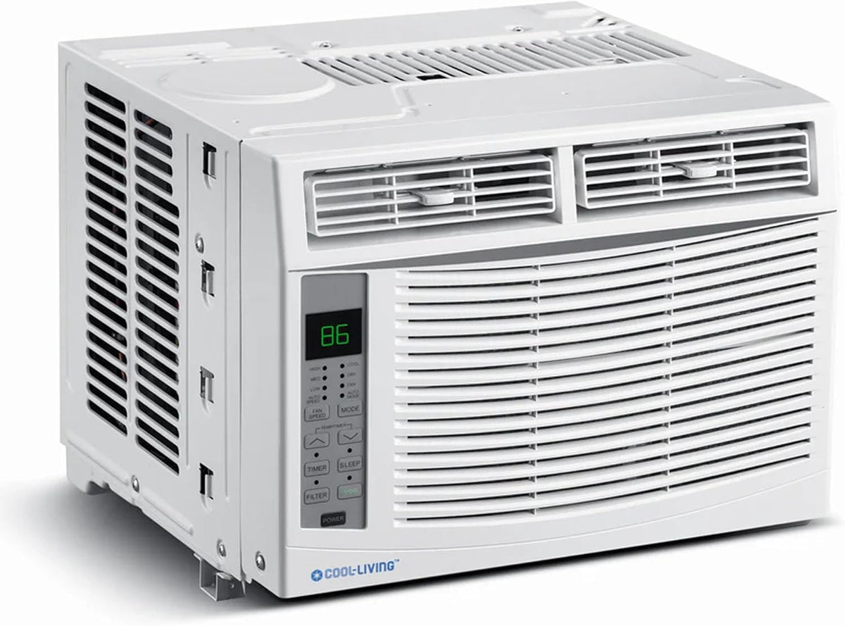 Cool-Living - klimatyzator pokojowy o mocy 6000 BTU z zestawem montażowym i pilotem, odświeża pomieszczenia o powierzchni do 250 metrów kwadratowych, kolor biały