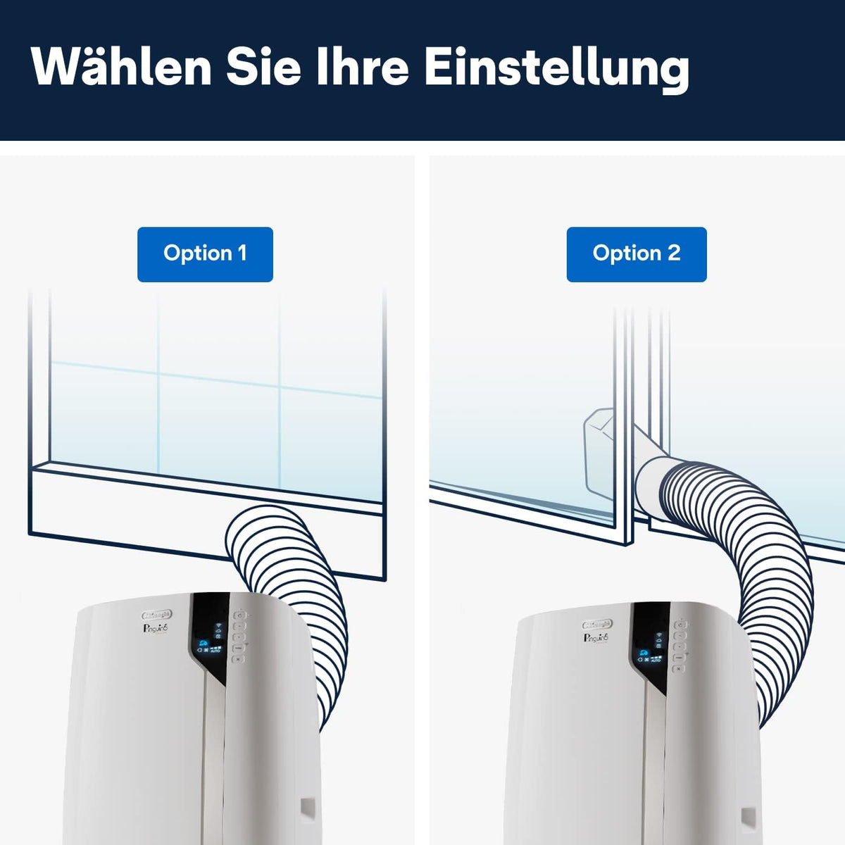 De'Longhi Pinguino PAC EL112 CST WiFi, przenośna klimatyzacja z technologią MyEcoRealFeel do pomieszczeń o kubaturze do 110 m³, 11 000 BTU/h, 2,9 kW, 63 dB, funkcja osuszania, A, sterowanie aplikacją i głosem, kolor biały