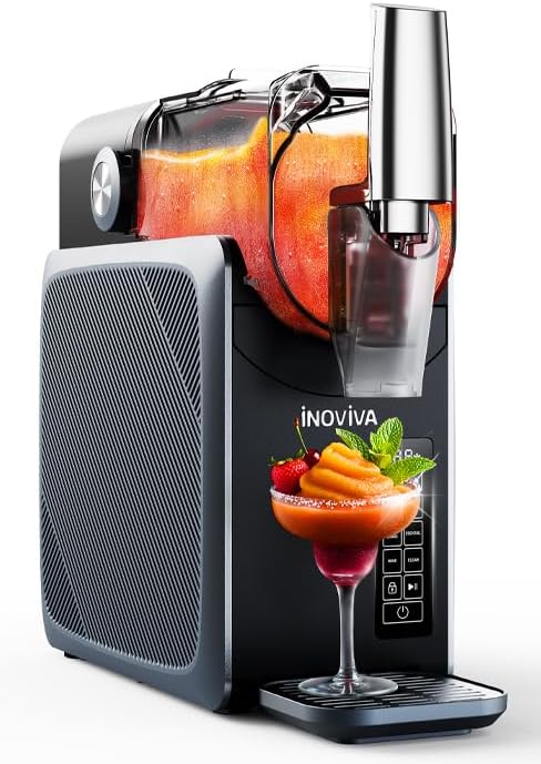Domowa maszyna do slushie INOVIVA 2 l (bez użycia lodu) – funkcja samooczyszczania, 5 programów; przygotowuje mrożone napoje typu slushie, margarity, frappé i smoothie (wersja S1.2)