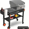 Portable Outdoor Grill Table, Folding Grill Cart Solid and Sturdy, Griddle Stand Large Space, Blackstone Table with Paper Towel Holder, Grill Stand for Blackstone Griddle,Grills etc