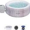 Large Round 2 to 4 Person Inflatable Hot Tub Portable Outdoor Spa with 120 AirJets and EnergySense Cover, Grey