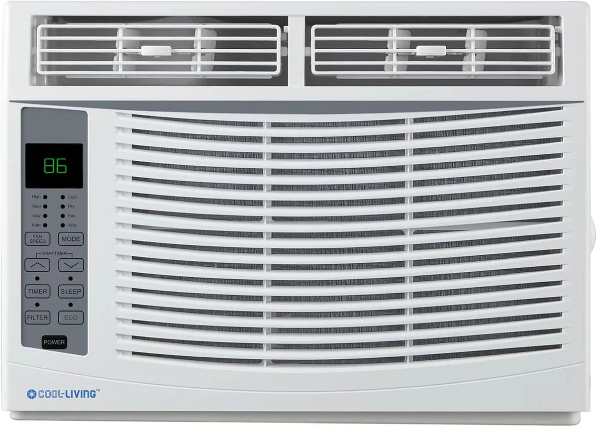 Cool-Living - 6000 BTU kamerairconditioner met montageset en afstandsbediening, koelt ruimtes tot 250 vierkante meter, wit