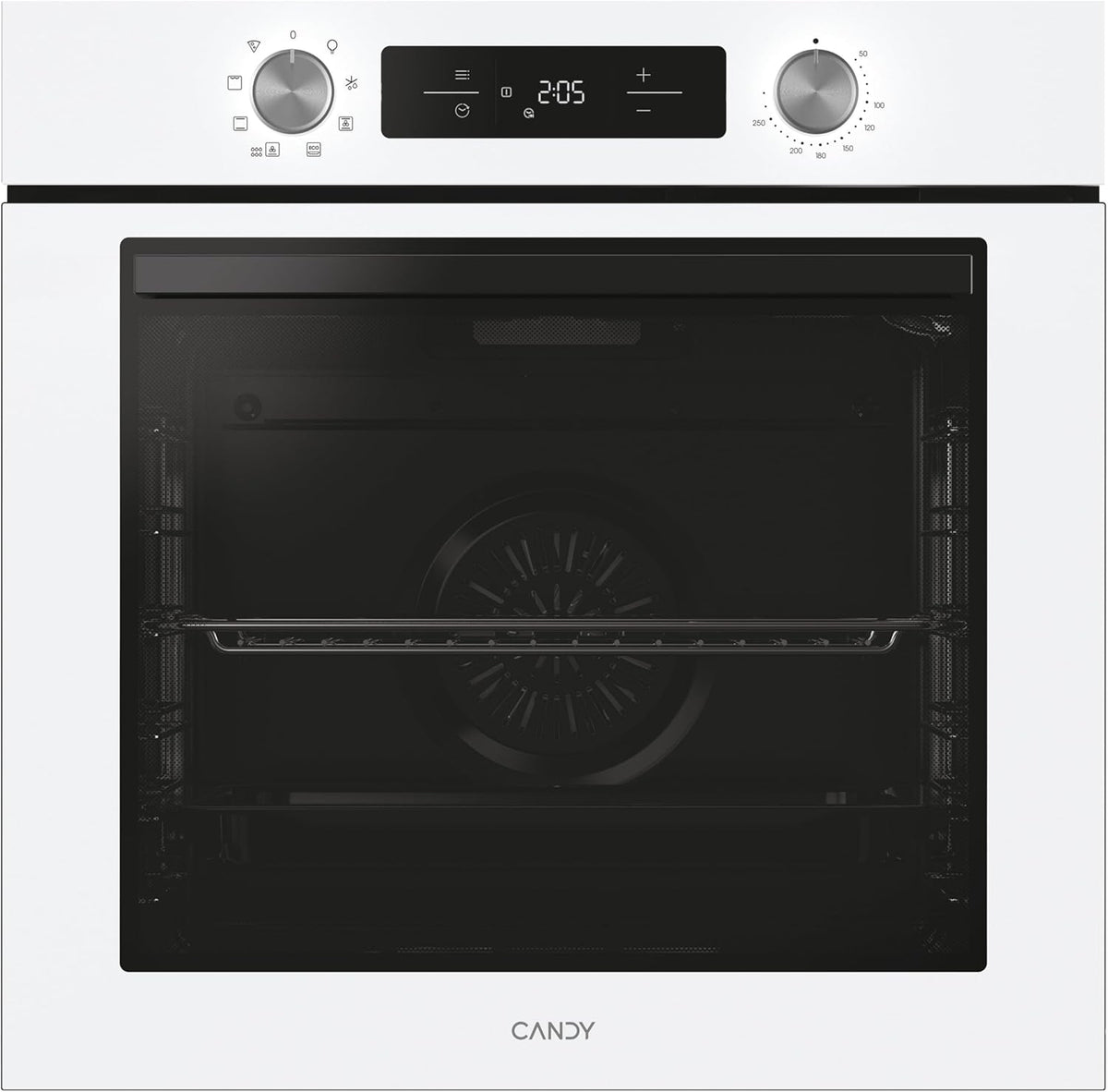 Piekarnik wielofunkcyjny Candy Bake 600 CA6 N3T1HTW, 78 l, przepisy w aplikacji hOn, 1 blacha i 1 ruszt, czyszczenie hydrolityczne, termoobieg, 9 funkcji, interfejs Ready UX, kolor biały