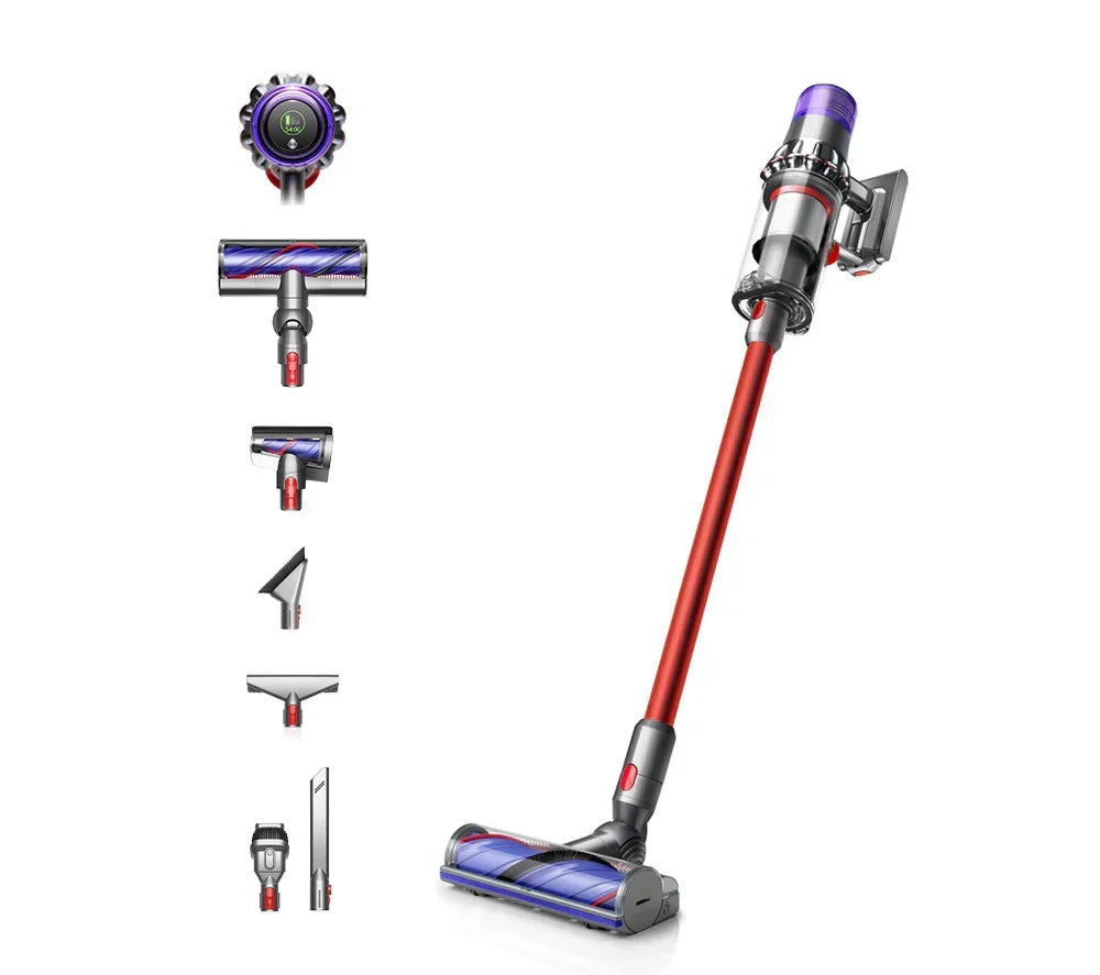Dyson V11 Extra draadloze steelstofzuiger 2026 – Tot 60 minuten gebruiksduur – Nikkel en rode afwerking