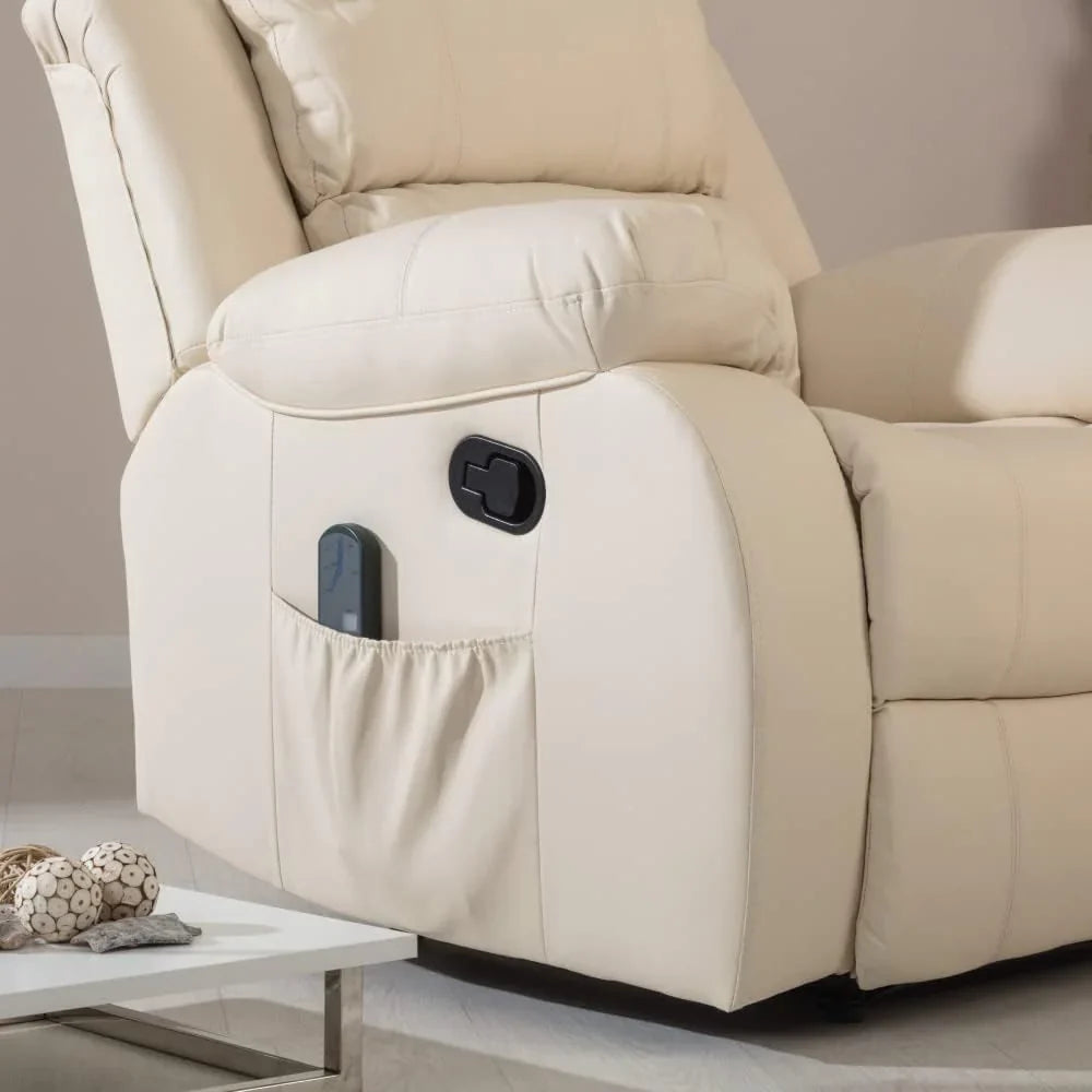 Don Descanso – Trevi Black relaxmassagestoel met verwarming, 160° kantelstand, 8 stille motoren, lendensteunverwarming, 4-zone massagesysteem en scheurbestendige polyurethaan lederen afwerking [zaag inbegrepen]