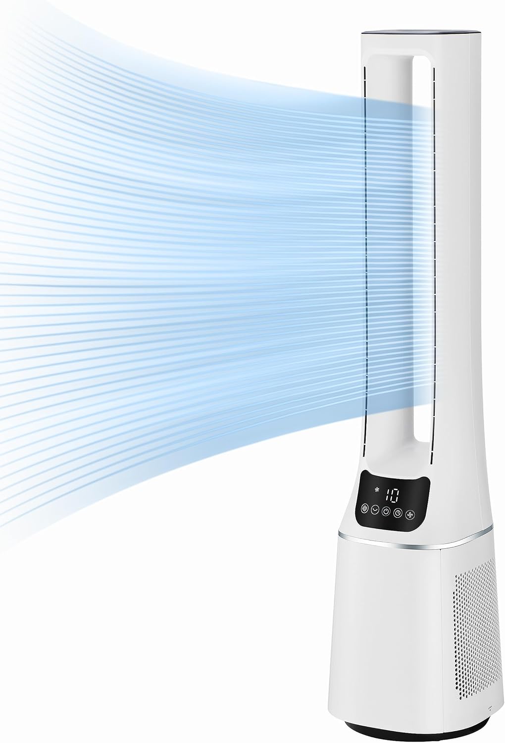Midea MFP-120i (BL) 2-w-1 wentylator wieżowy, cichy oczyszczacz powietrza 38 dB, filtr HEPA H13 True, 47,6 m², wyświetlacz LED, pilot zdalnego sterowania, oscylacja, 12-godzinny timer, kompatybilny z połączeniem bezprzewodowym, Alexa i Asystentem Goo