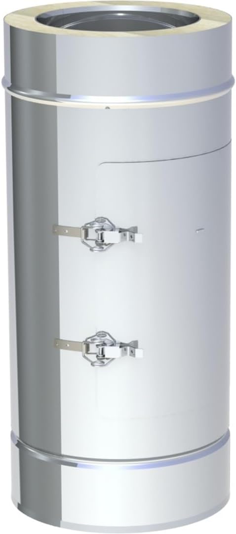 Element rewizyjny Jeremias DW-FU Design Plus, 225 mm, dwuścienny, ze stali nierdzewnej, do montażu zewnętrznego, system odprowadzania spalin N1 (do 600°C)