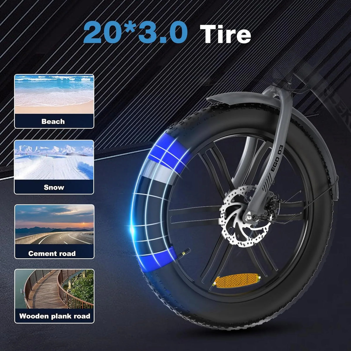 ELEKGo EGO03 Cargo E-Trike 500W 48V 18Ah, wyświetlacz LCD, opony 20x3.0