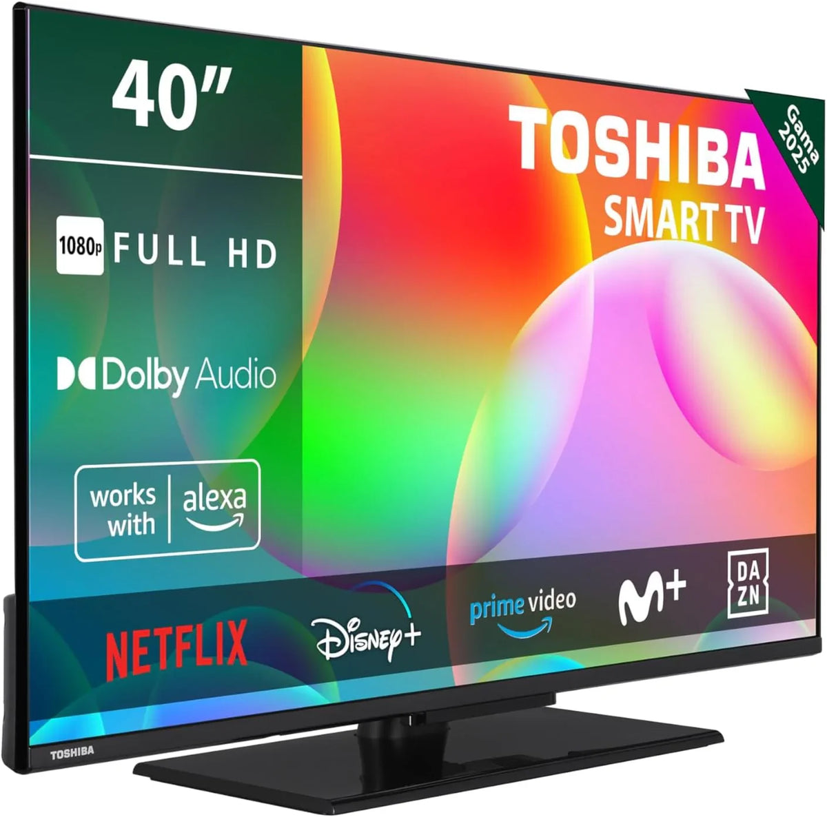 Telewizor Toshiba 40LV3563DG 40" Full HD (1920 x 1080) HDR Smart TV z centralną podstawą, kompatybilny z Alexą, Wi-Fi