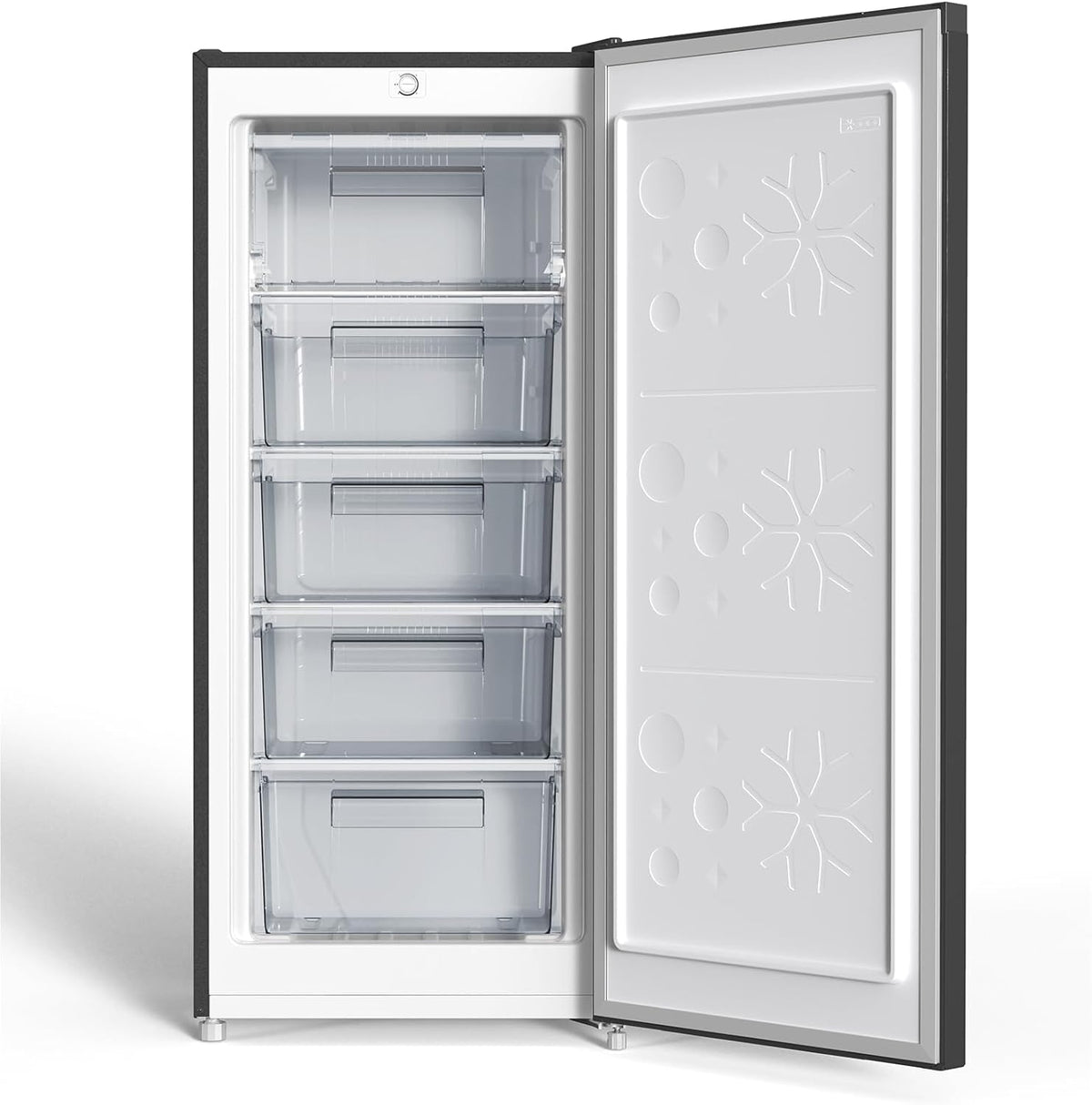 Zamrażarka CHiQ FSD166NE4E 166 l, technologia No Frost, odwracalne zawiasy drzwi, czarna stal nierdzewna, wysokość 144 cm