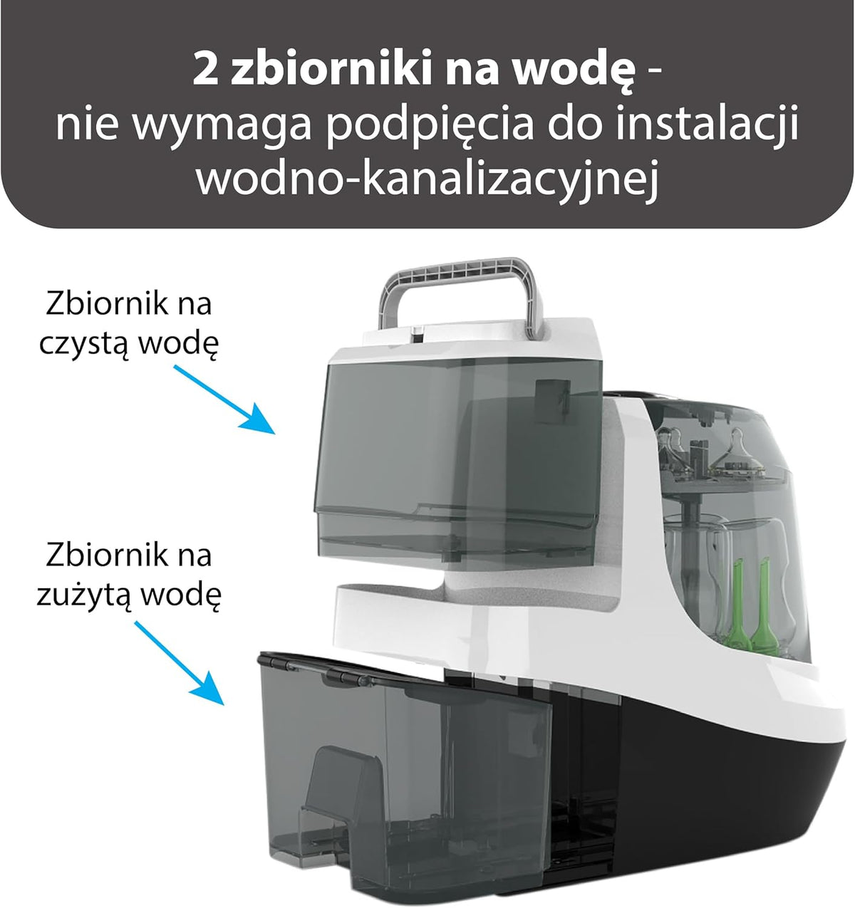 Baby Brezza Myjka do butelek Pro – środek do czyszczenia butelek dla niemowląt 3 w 1; mycie, sterylizacja, suszenie – uniwersalne czyszczenie wszystkich butelek: tworzywo sztuczne szkło smoczek