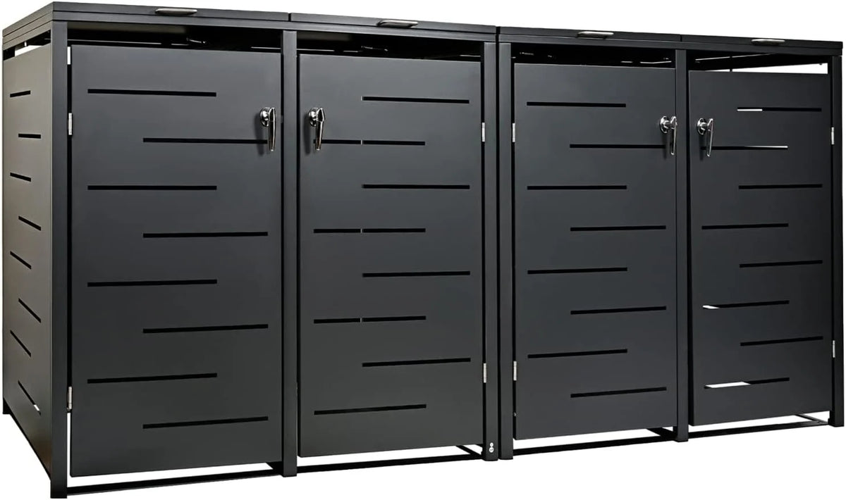 STILISTA metalen behuizing voor 4 containers van elk 240 liter, antraciet.
